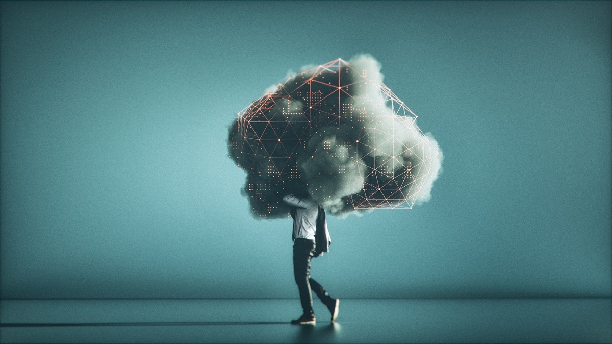 Humorous mobile cloud computing conceptual image