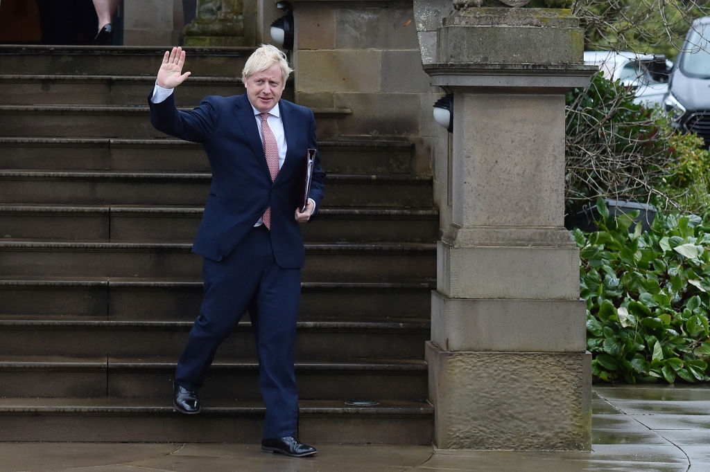 Boris Johnson Visits Stormont To Mark Restoration Of Devolved Parliament