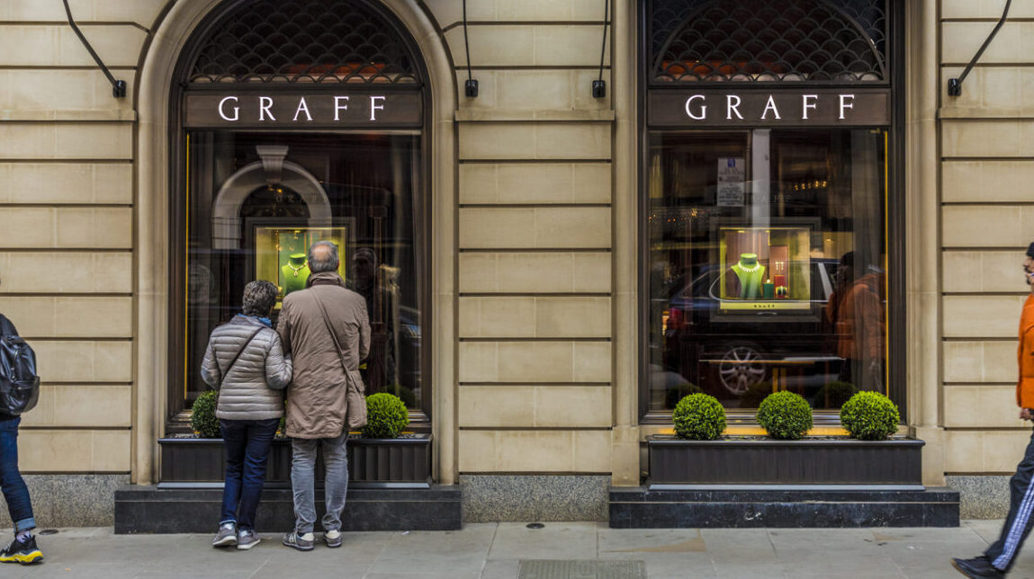 Graff jewellery boutique store on Old Bond Street in London